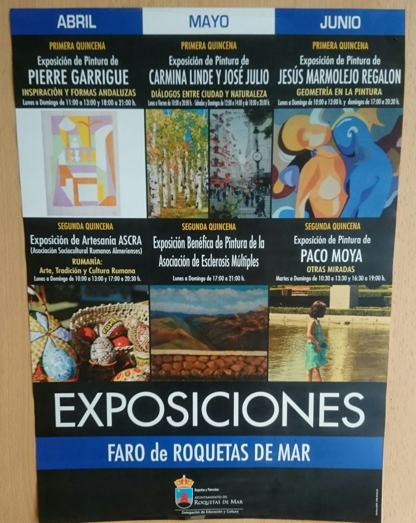 Exposición de cuadros a favor de AEMA en Roquetas de Mar