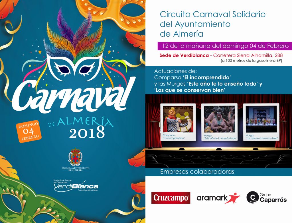 Carnaval Solidario en Verdiblanca el domingo 4 de febrero