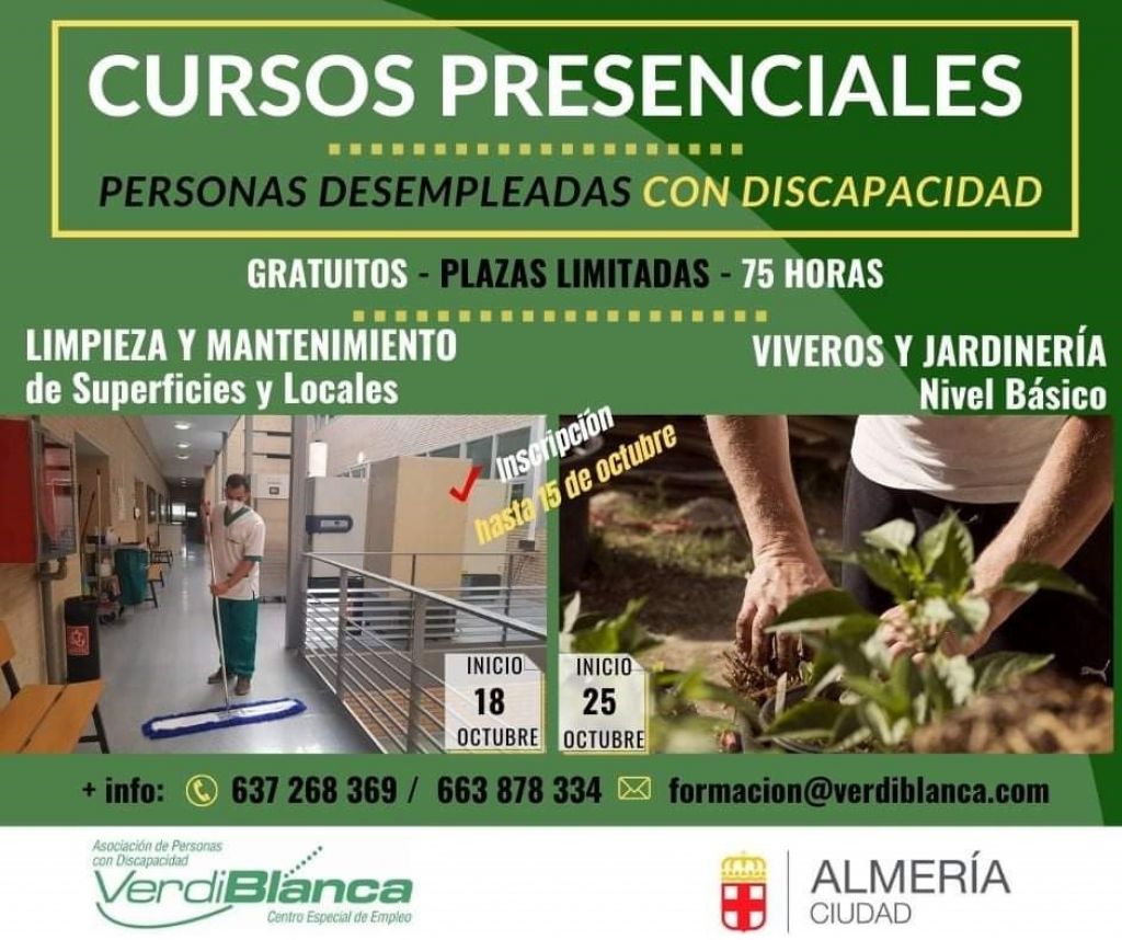 Cursos de limpieza en edificios y operaciones en viveros y jardinería