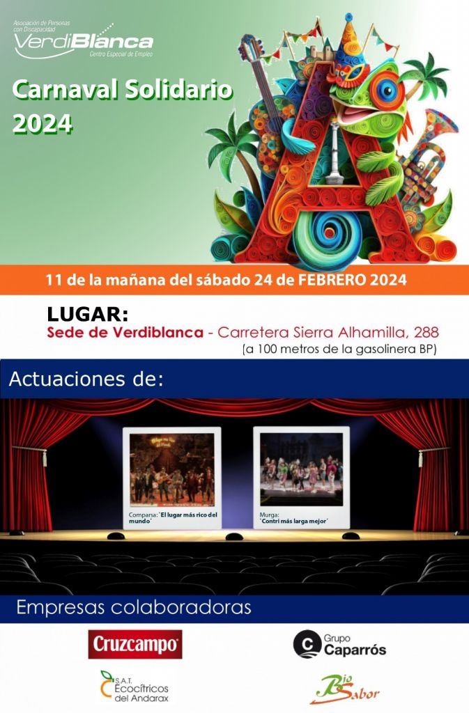 Ven al Carnaval Solidario de Verdiblanca este sábado 24 de febrero